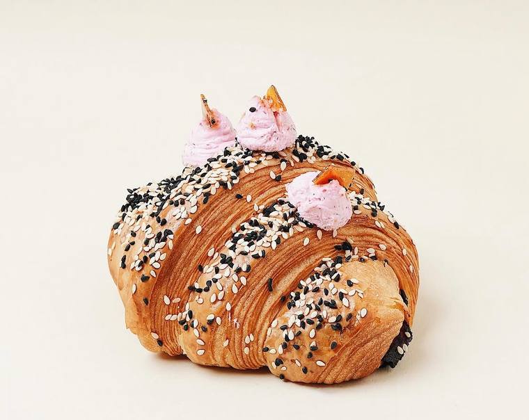 Sesame-crusted croissant